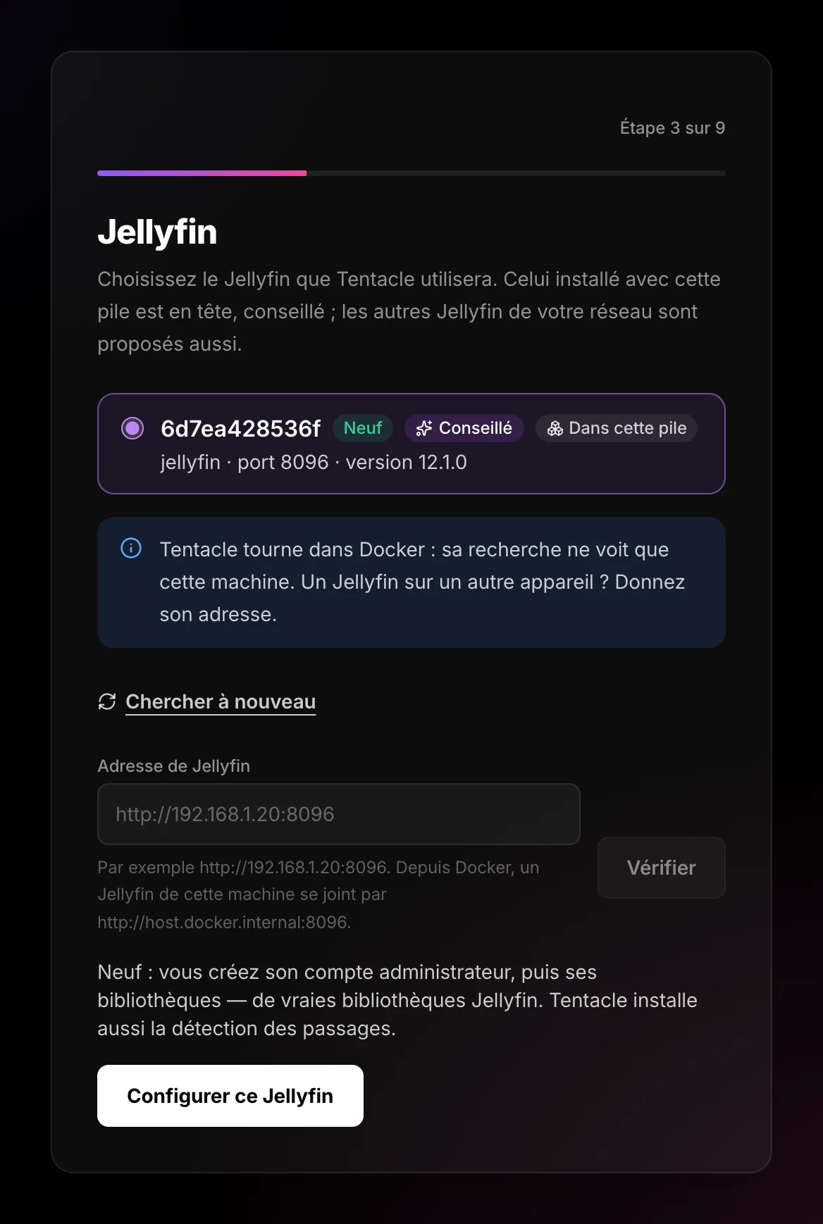 The field to type a Jellyfin address by hand