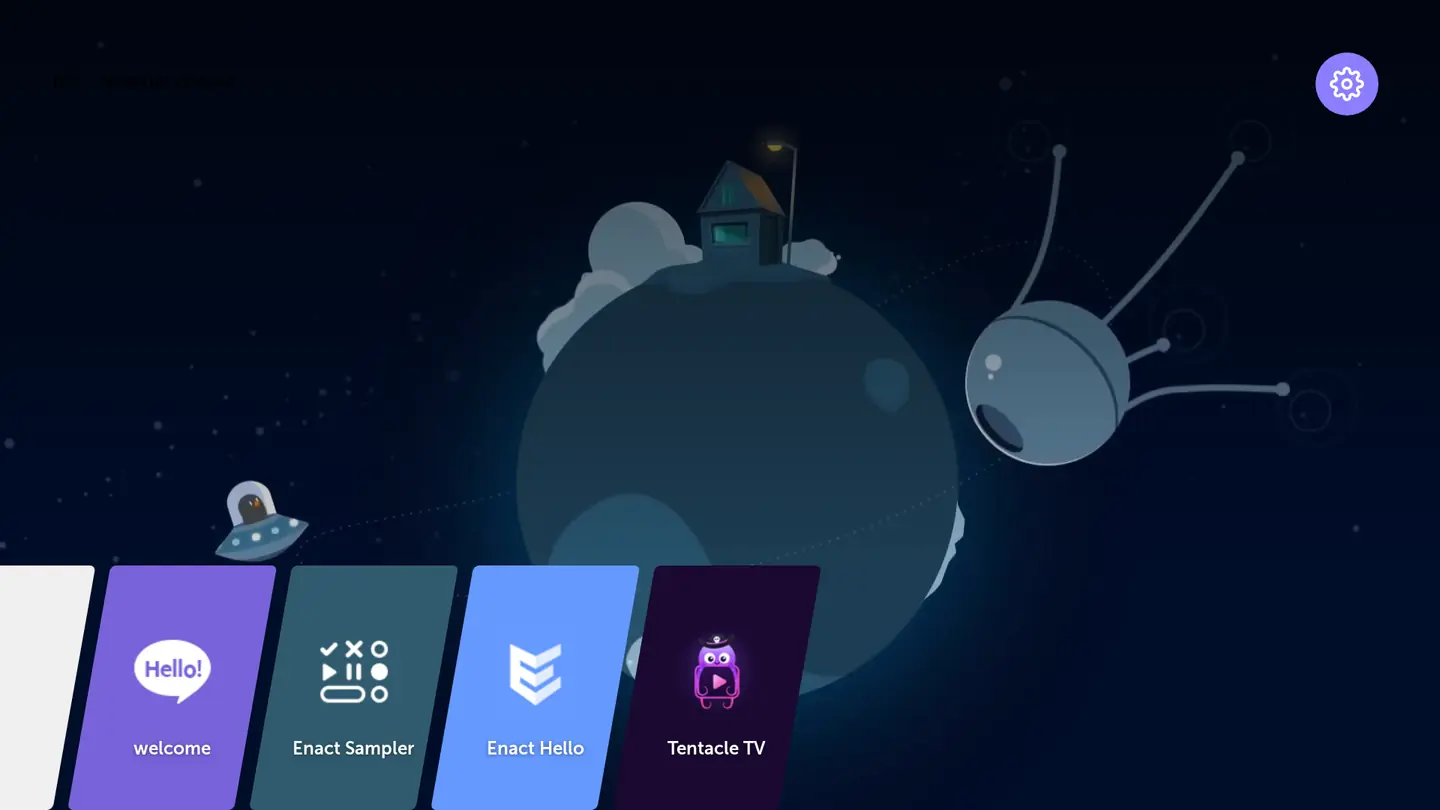 webOS launcher with the Tentacle TV tile